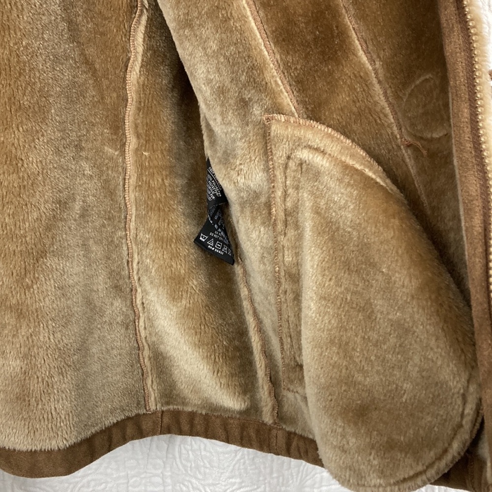 Braetan Women’s Tan Faux Shearling Toggle Coat sz Large - Picture 14 of 14